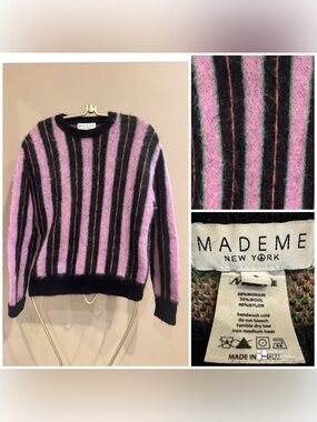 Mademe Vertical Striped Mohair Sweater